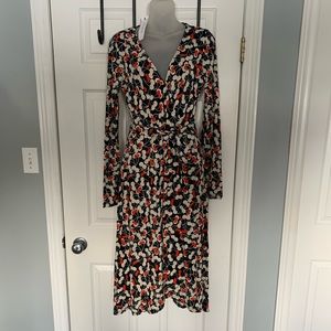Long Tall Sally cherry print wrap dress